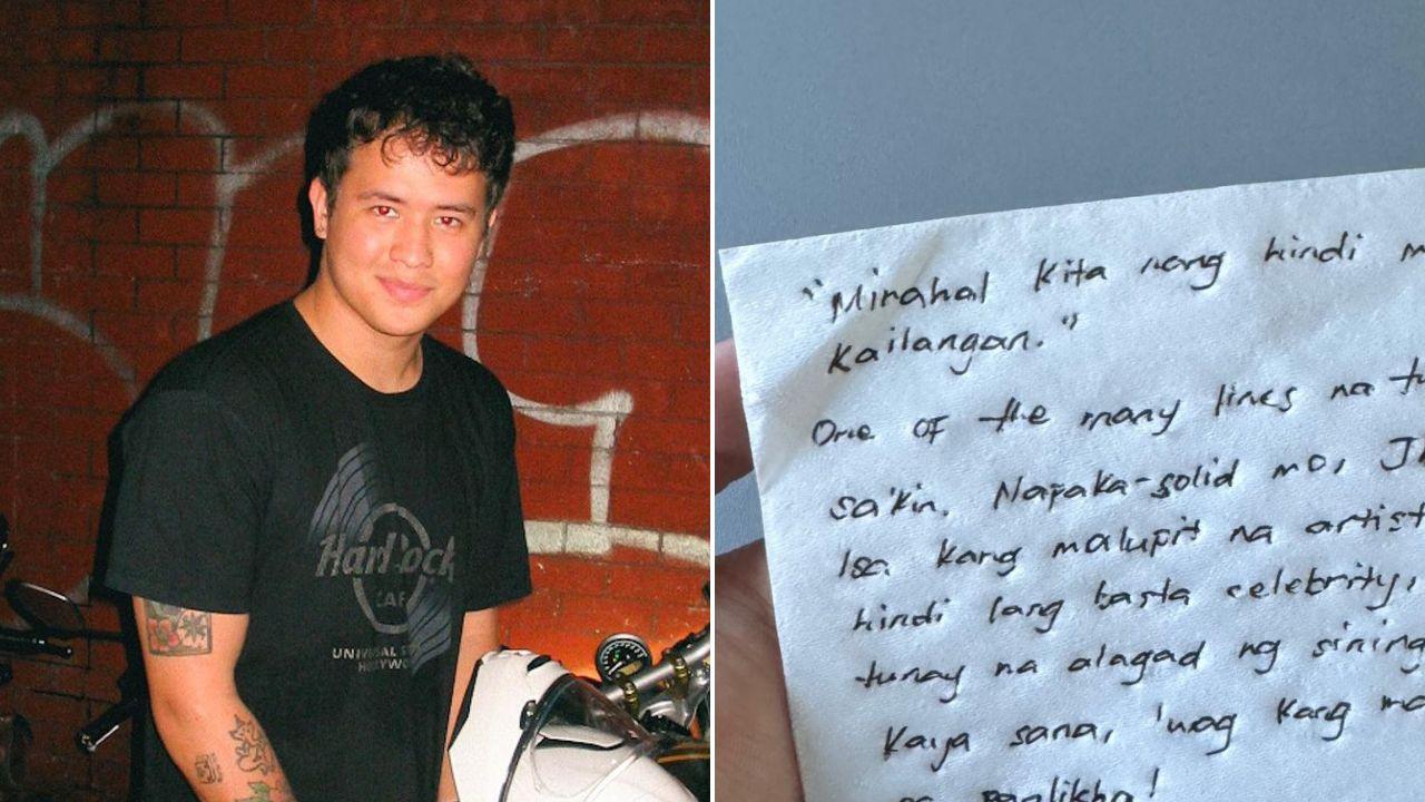 Juan Karlos touched by message written on tissue from cabin crew