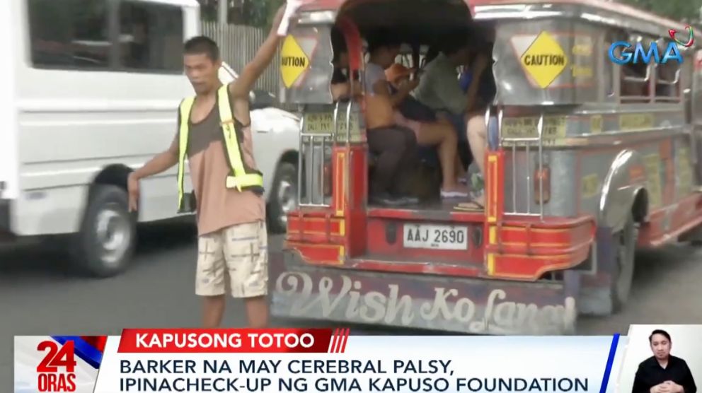 Jeepney barker with cerebral palsy receives assistance from GMA Kapuso ...