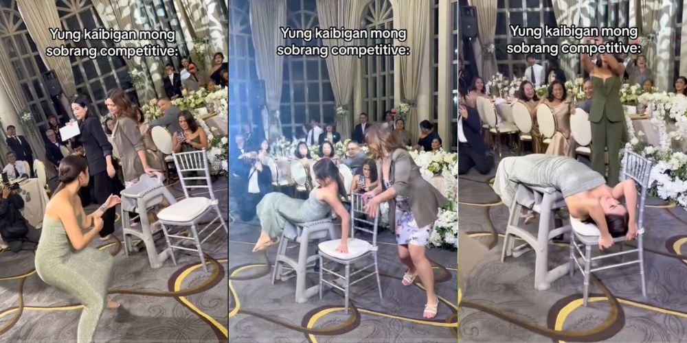 Ashley Rivera impressively wins game at Valeen Montenegro’s wedding in tube dress, no shoes