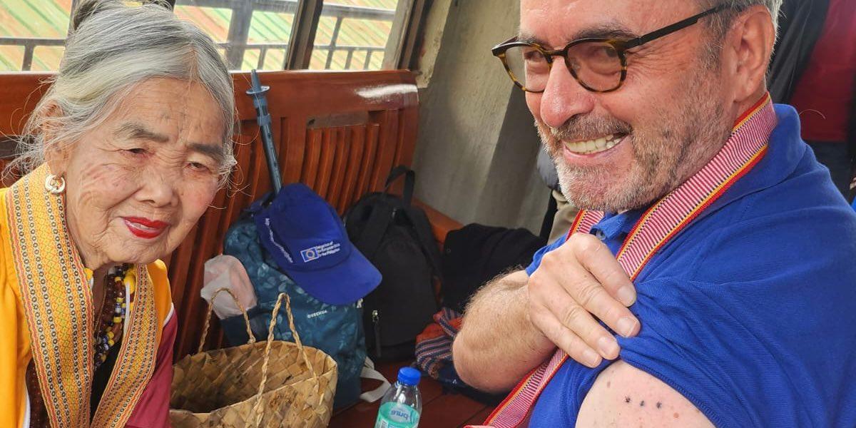 EU Ambassador to the Philippines Luc Veron gets tattooed by Apo Whang-Od