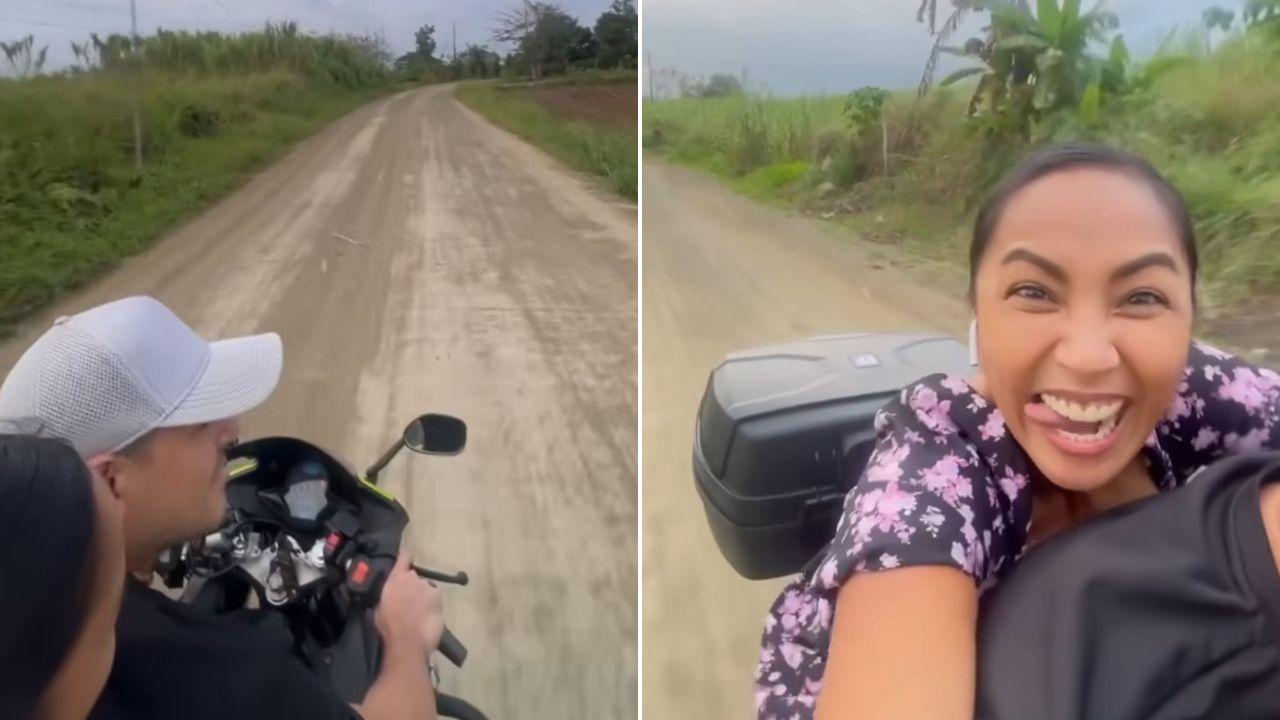 Arthur Solinap shares video of Rochelle Pangilinan's first motorcycle back-ride experience