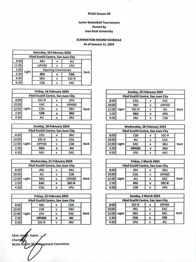 Ncaa b schedule outlet