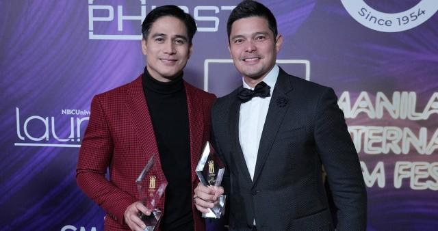 In a tie, both Piolo Pascual (left, for âMallari) and Dingdong Dantes (âRewindâ) won Best Actor in the inaugural Manila International Film Festival held at the Directors Guild of America in LA. Photo by Sthanlee B. Mirador