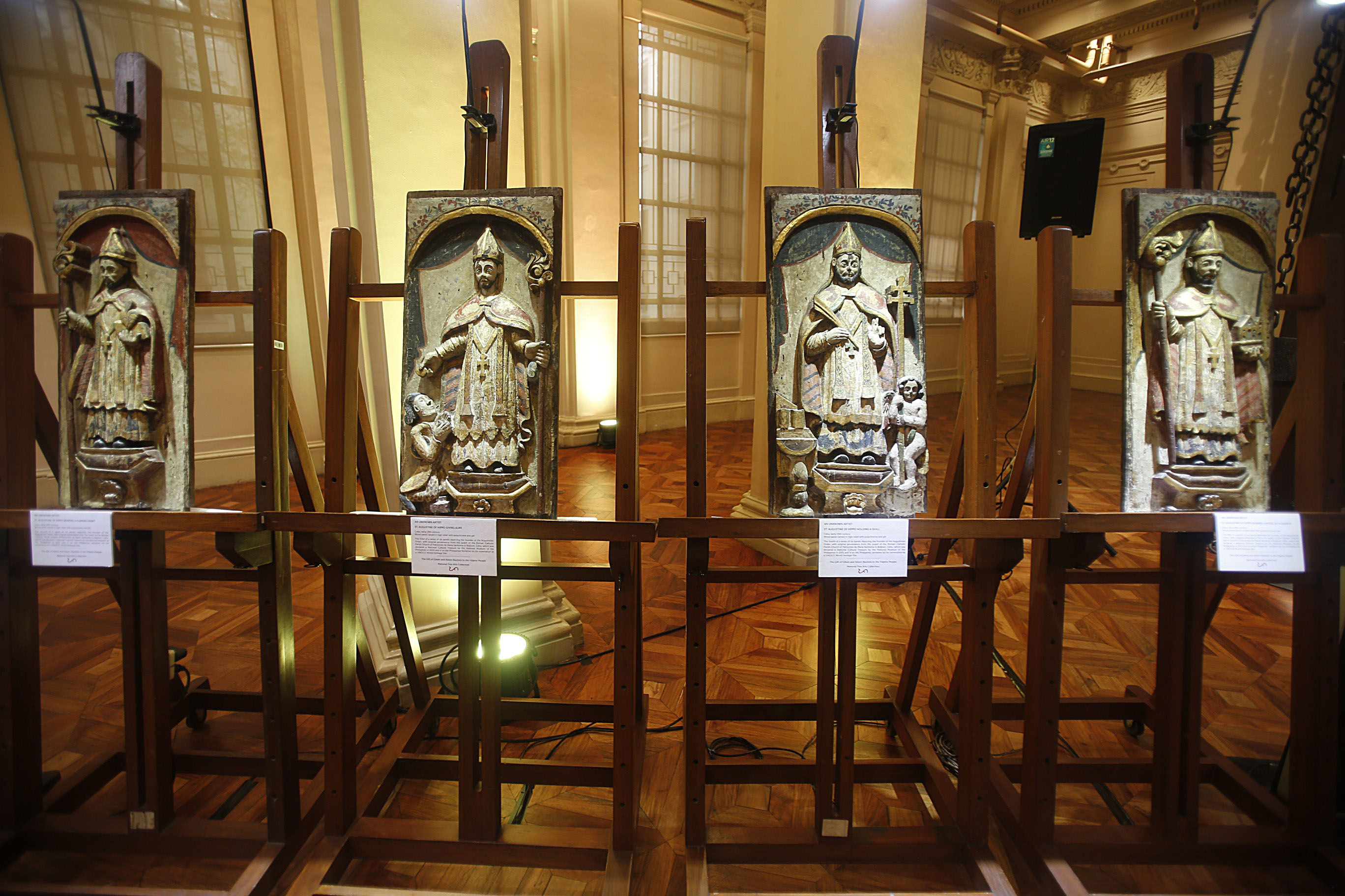 Bankers Edwin and Aileen Baustista turned to the National Museum of the Philippines the series of 19th century four panels. Photo by Dannyboy Pata
