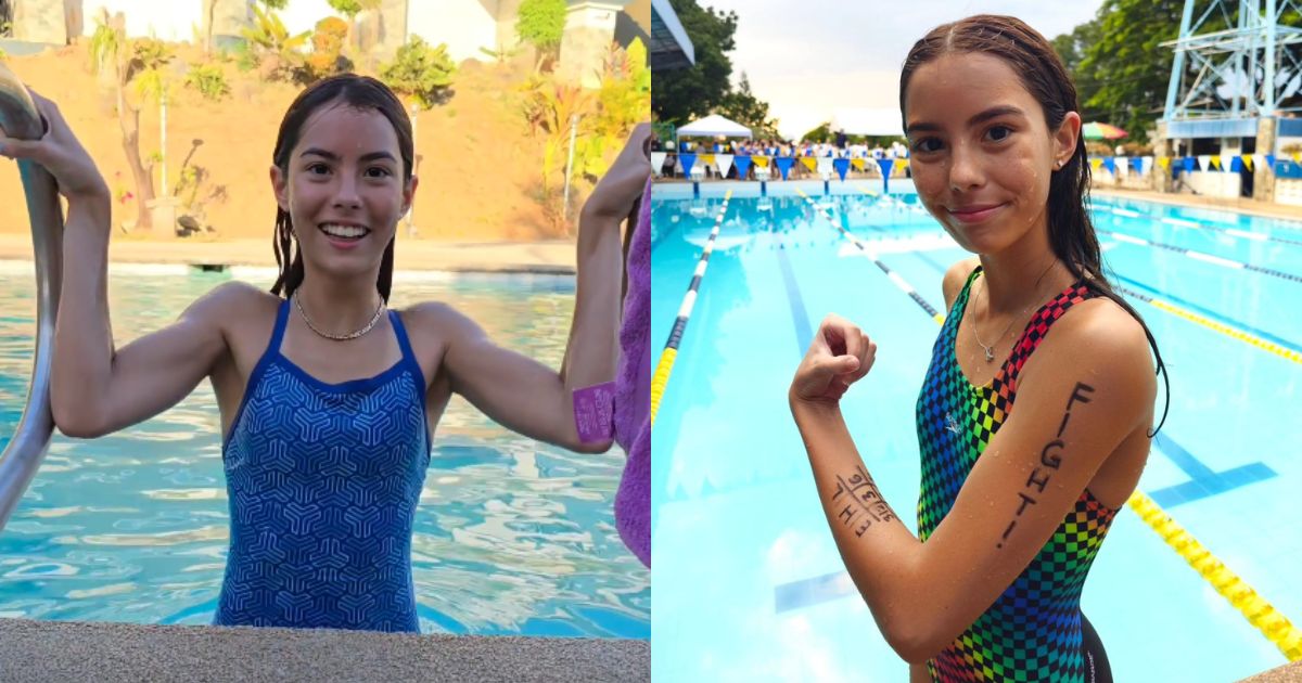 Kendra Kramer flexes her ‘mermaid muscles’ at the pool