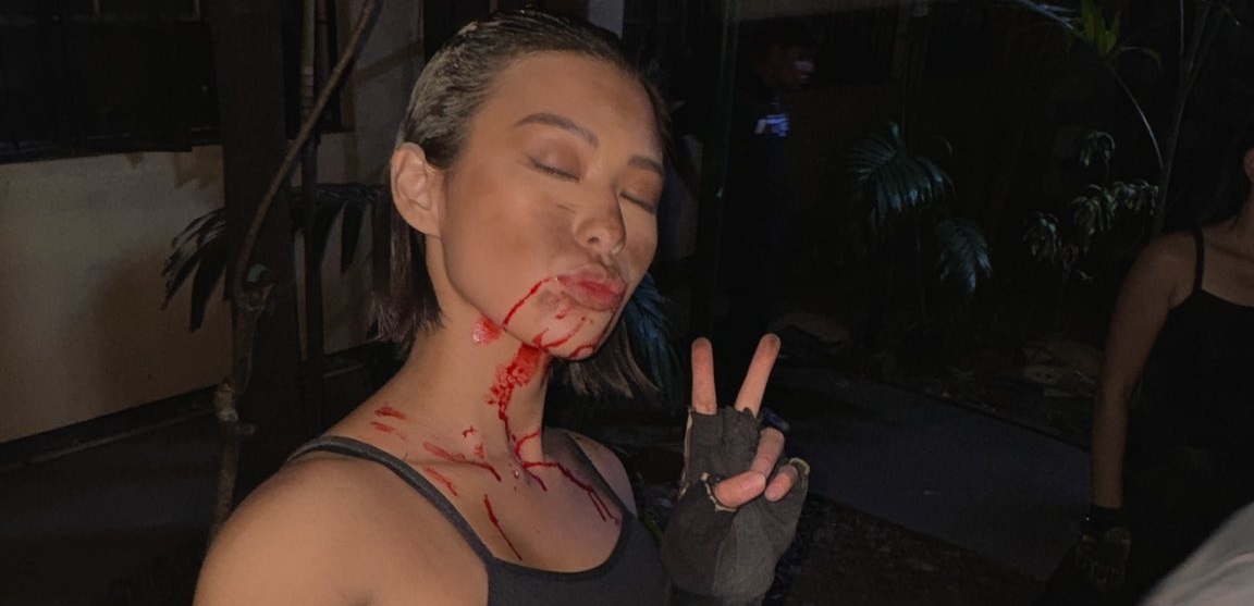 Michelle Dee is a bloody assassin in this behind-the-scenes photo from 'Black Rider' thumbnail