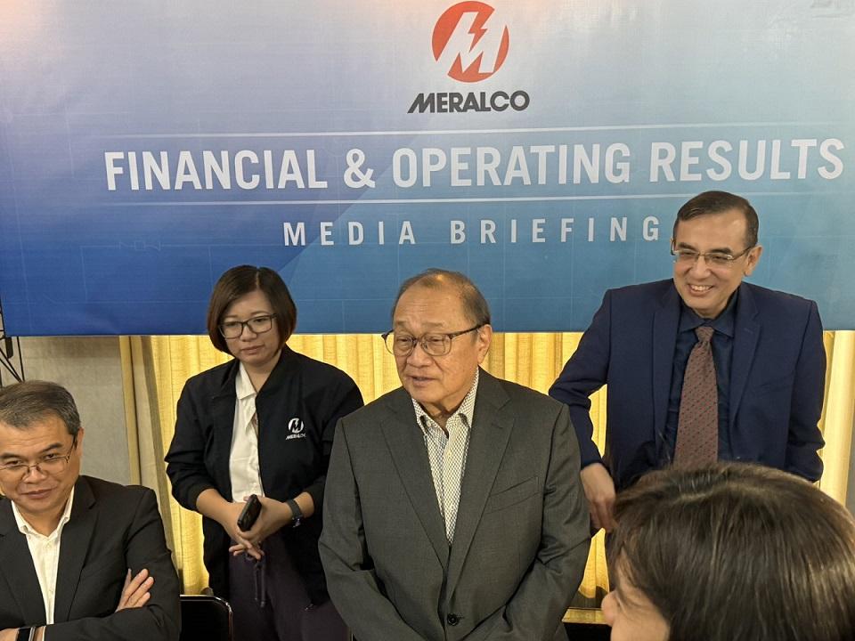 MPIC chair Manny V. Pangilinan speaks to reporters after a press conference