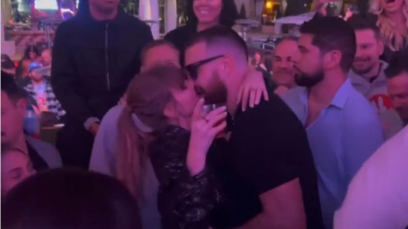 Taylor Swift and Travis Kelce dance to 'Love Story' at Super Bowl afterparty