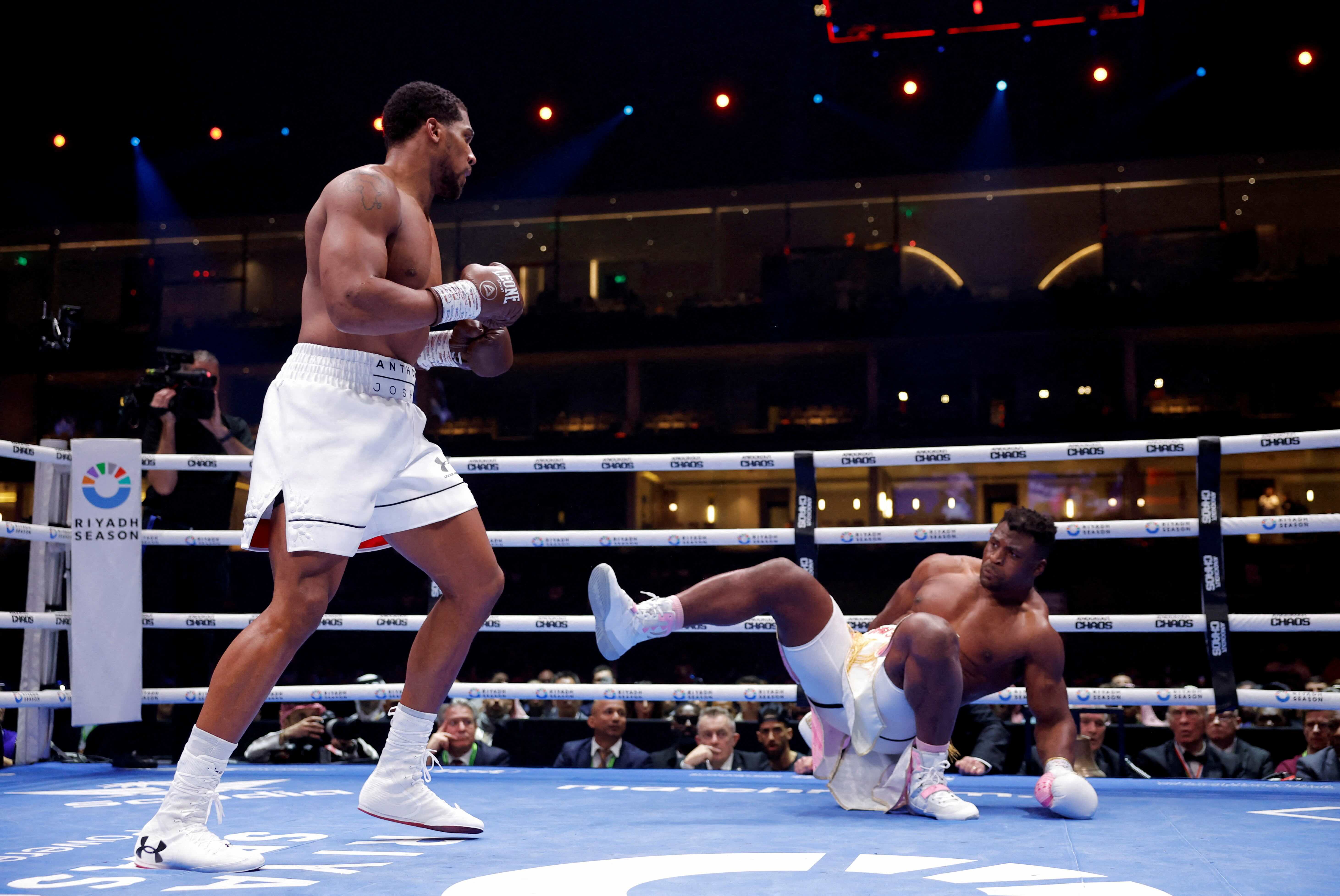 Anthony Joshua knocks Francis Ngannou out in two rounds