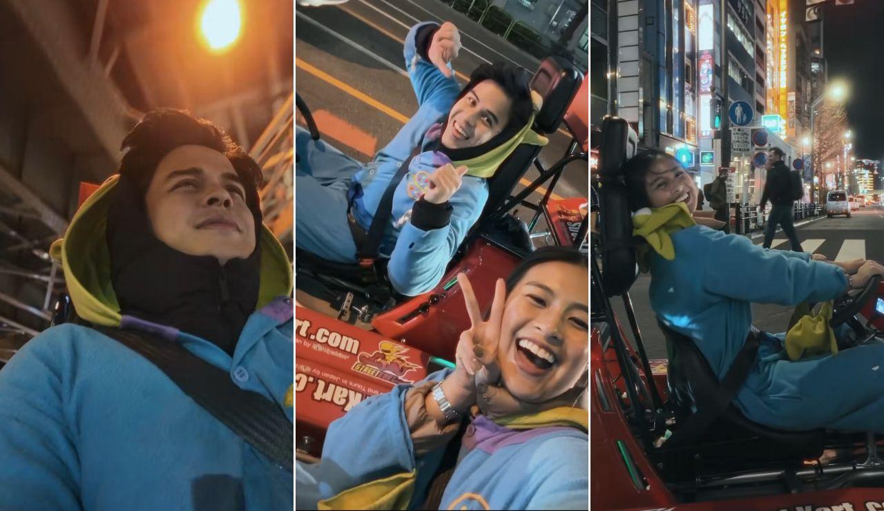 Gabbi Garcia and Khalil Ramos try out go-karting in Tokyo