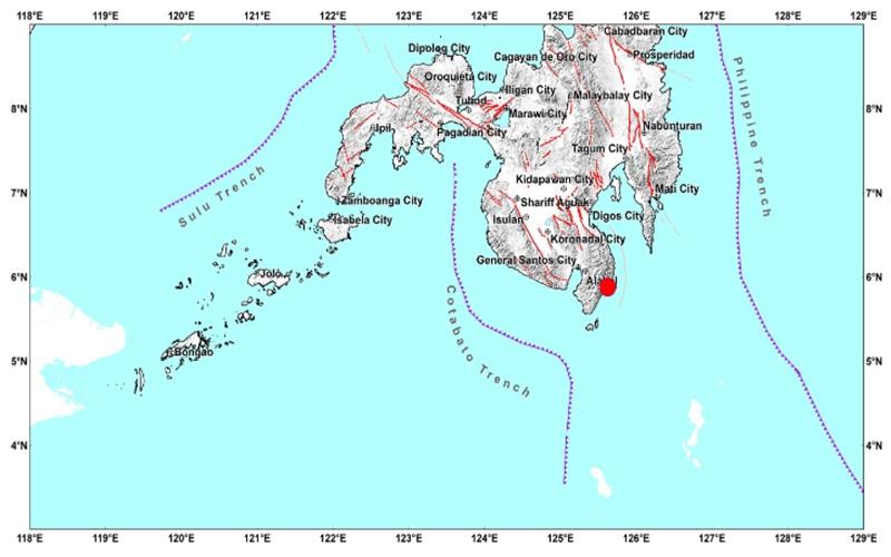 Magnitude 5.0 quake jolts Davao Occidental