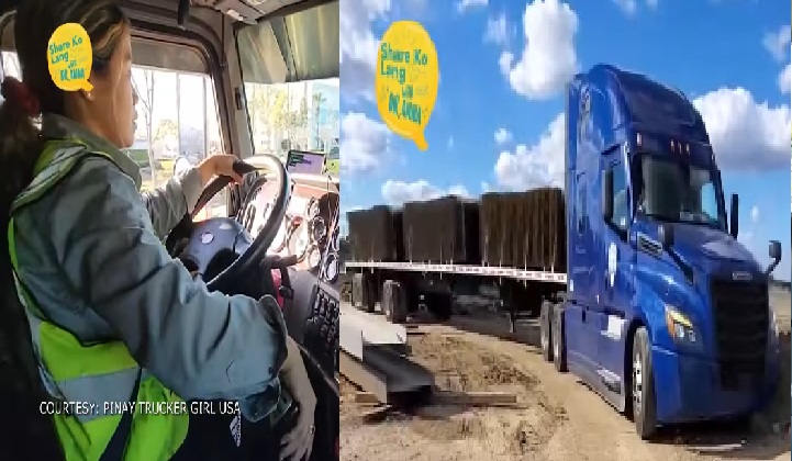 Pinay, nagtatrabaho bilang driver ng 18-wheeler truck sa Amerika thumbnail