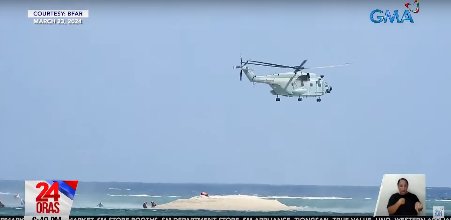 PH researchers hurt after China chopper hovers low over Sandy Cay