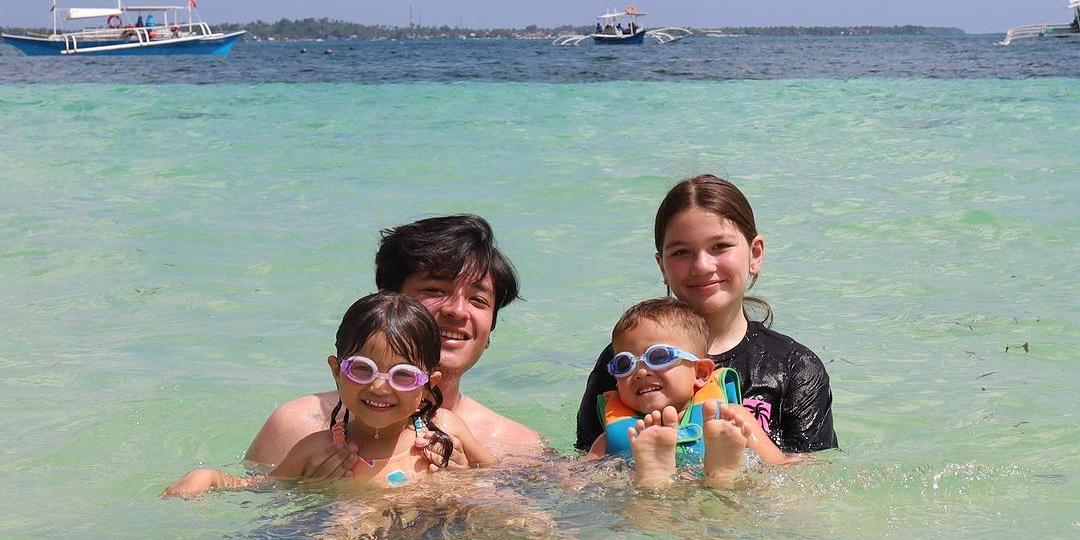 Following Jaclyn Jose’s passing, Andi Eigenmann takes brother Gwen to Siargao