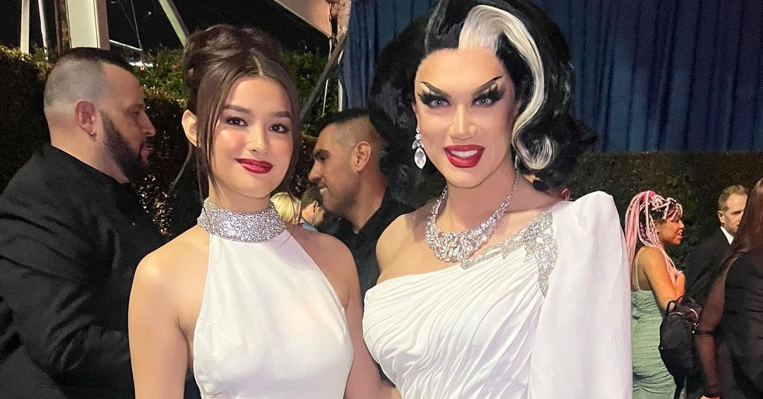 Liza Soberano, Manila Luzon are matching in white at Elton John's Oscar party