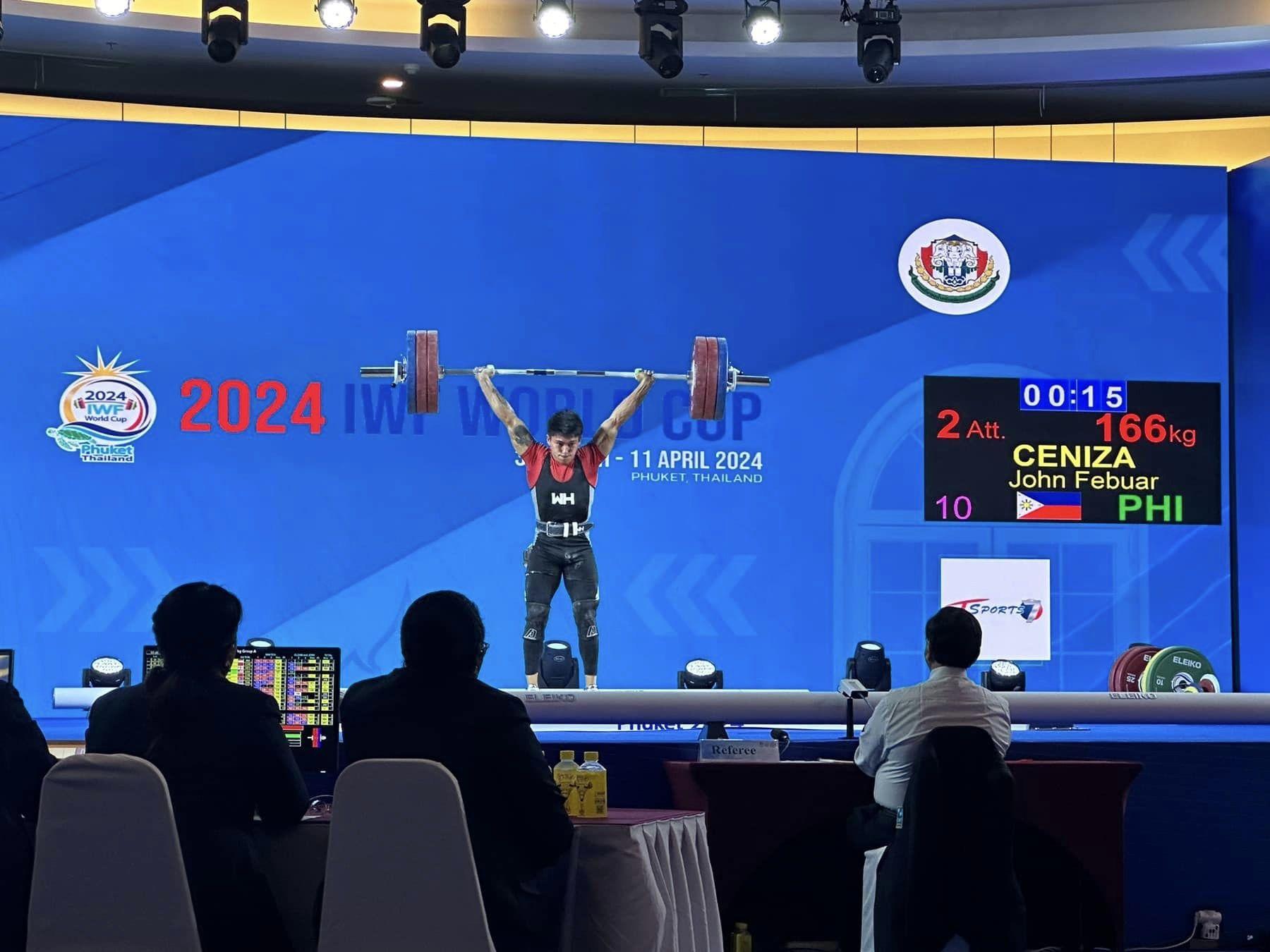 Weightlifting bet John Ceniza books Paris Olympics spot