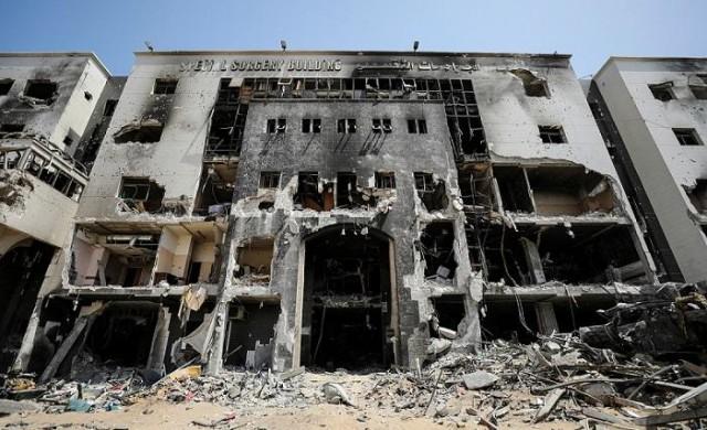 A views shows Al Shifa Hospital after Israeli forces withdrew from the hospital and the area around it following a two-week operation, in Gaza City April 2, 2024. REUTERS/ Dawoud Abu Alkas/ File photo