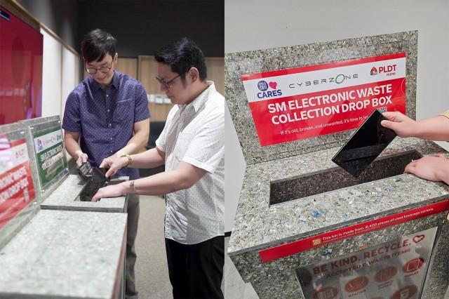 Made from 8,400 pieces of used beverage cartons, the newly redesigned SM Electronic Waste Collection Drop Box will soon be available at SM Cyberzone located at 85 SM Supermalls nationwide.