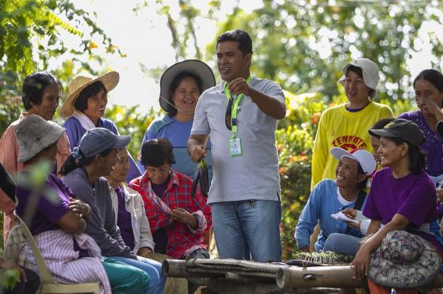 Capacitating women in agriculture. These women farmers from San Jose, Nueva Ecija, receive agro-entrepreneurship training from JGF and representatives of local government units.