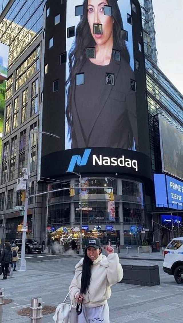 On the Times Square billboard 