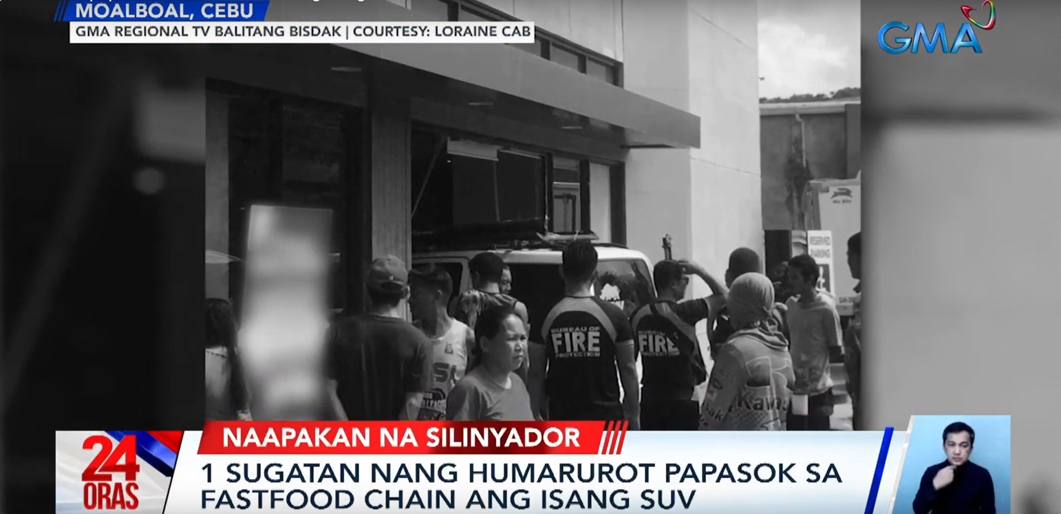 Man injured after SUV crashes into Cebu restaurant