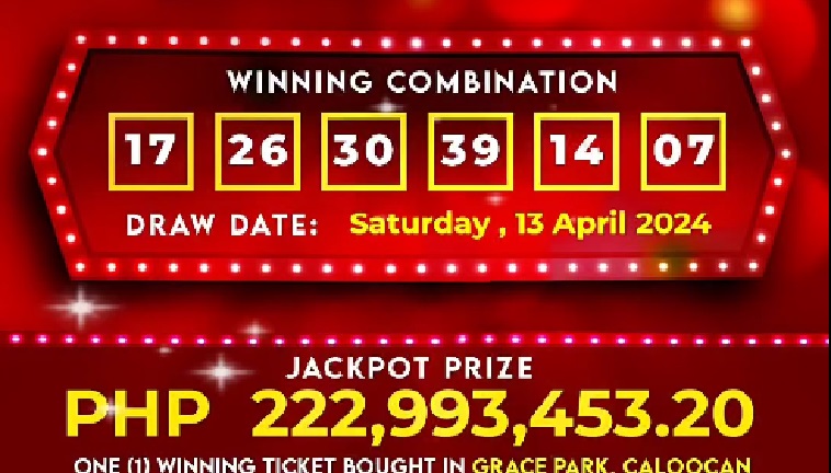 Naka-jackpot ng P222-M sa Grand Lotto 6/55, sa Caloocan City tumaya thumbnail
