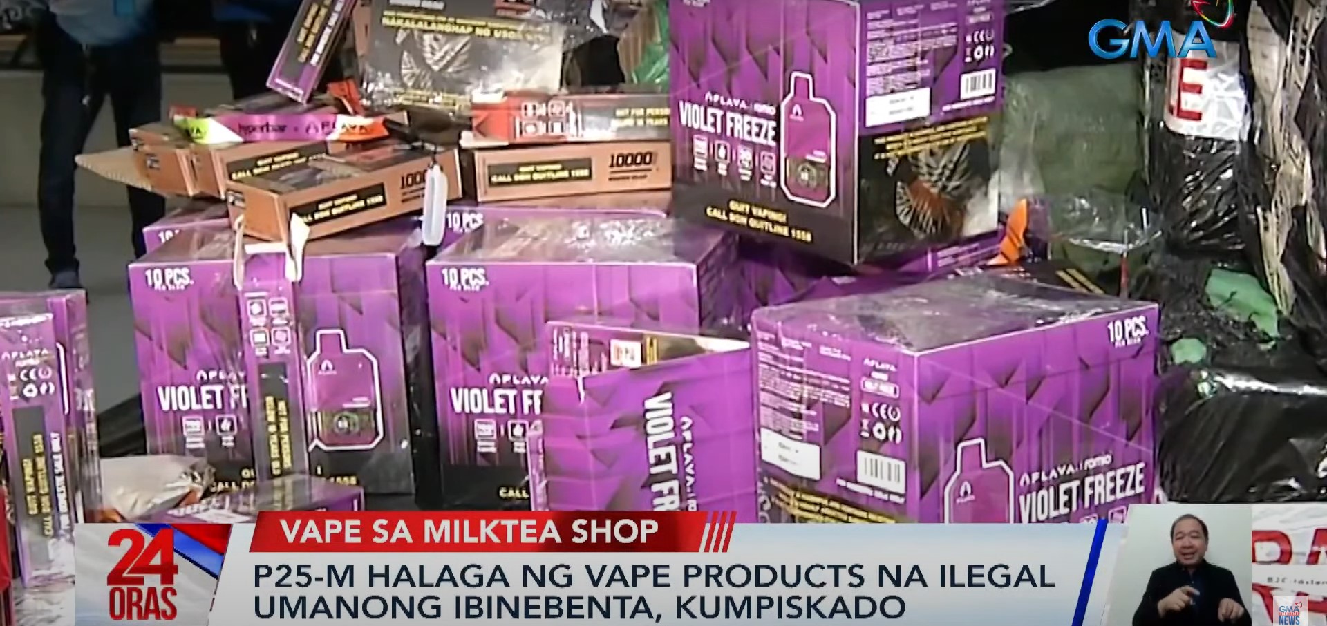 P25-M worth of vape confiscated after shop fronting as milk tea store  raided in Baclaran | GMA News Online