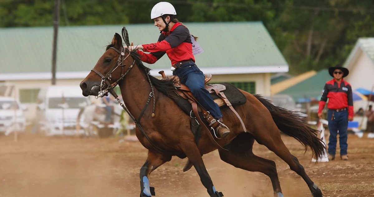 Caitlyn Stave joins a horse riding competition in Bukidnon