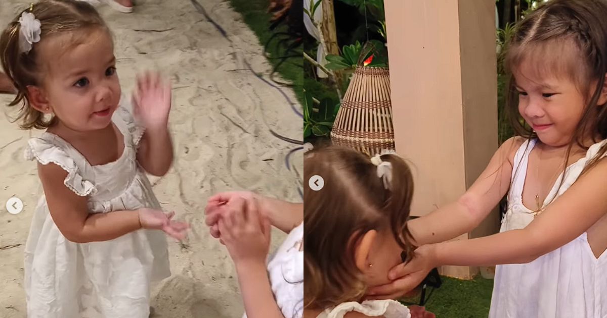 Anne Curtis's daughter Dahlia shares adorable moment with Angelica Panganiban's daughter Amila in Siargao