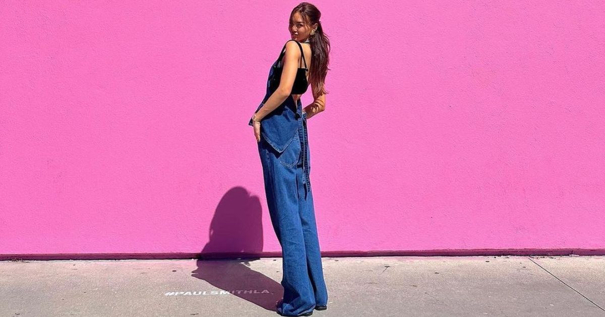 Kylie Verzosa poses for photo in front of iconic pink wall in Los Angeles: ‘I’m new here’