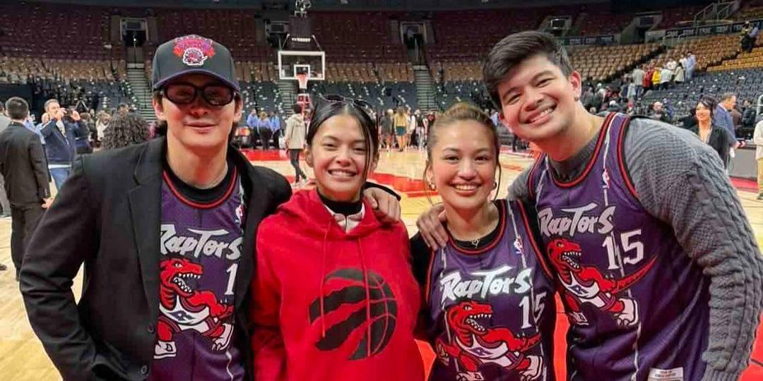 Julie Anne San Jose, Rayver Cruz, Ruru Madrid, Bianca Umaligo on NBA double date