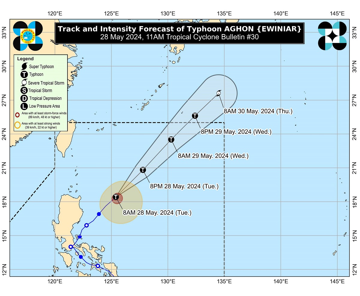 Aghon accelerates as it moves away from Luzon 