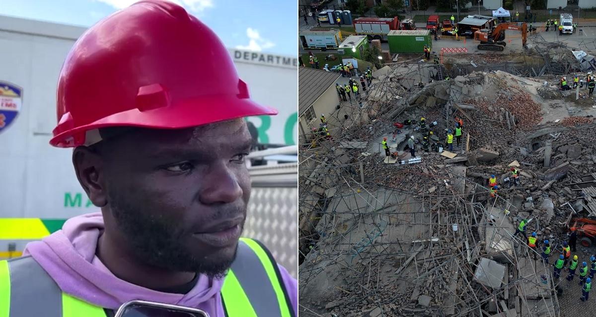 Survivor recounts moment South African building collapsed
