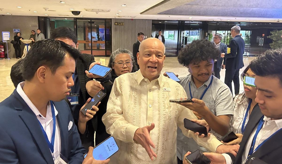 SMC president Ramon Ang speaks to reporters on May 27, 2024
