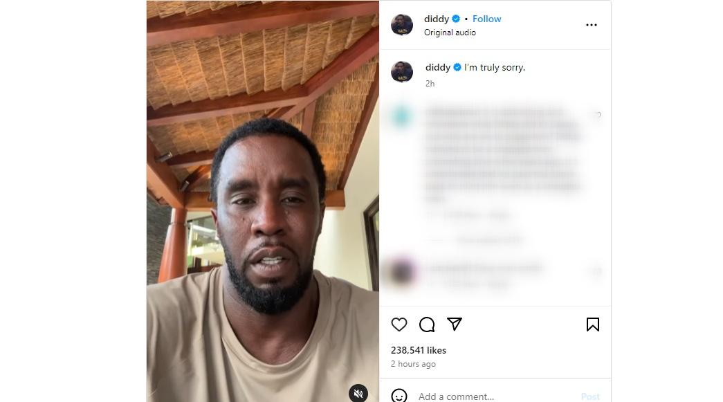 Sean ‘diddy Combs Apologizes After Video Shows Him Assaulting Ex