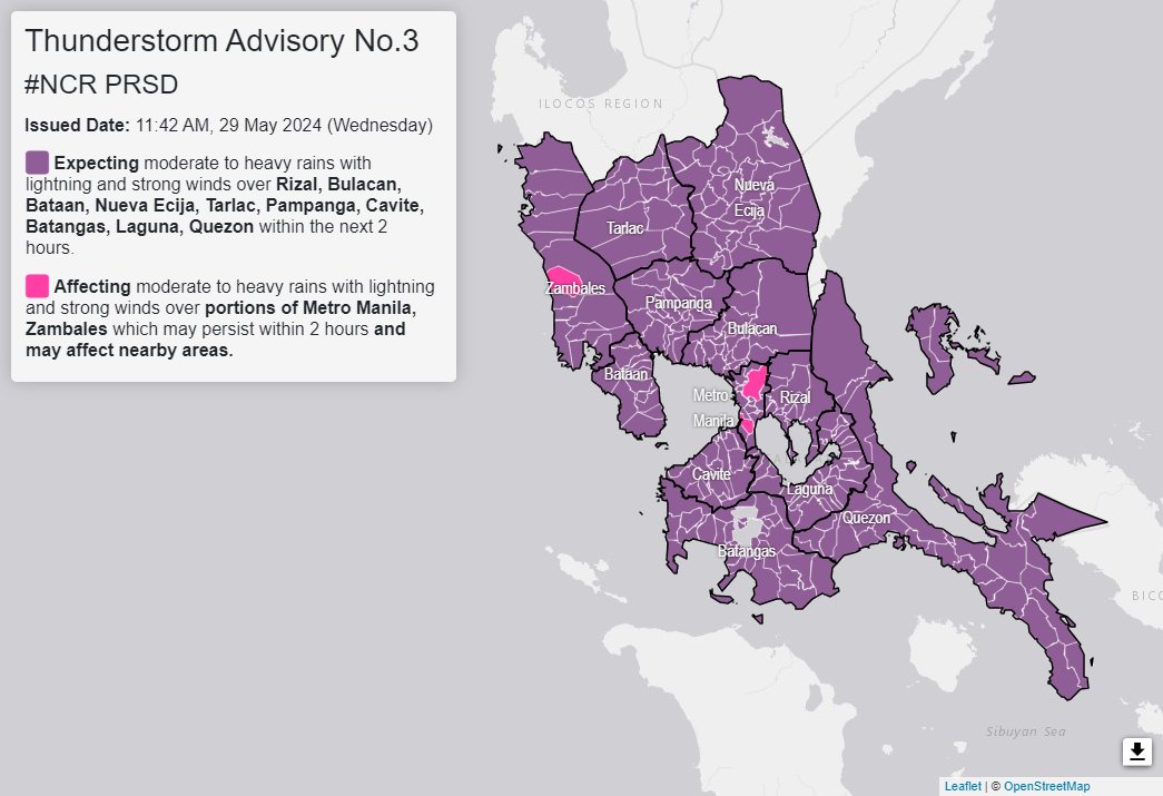 PAGASA thunderstorm advisory weather