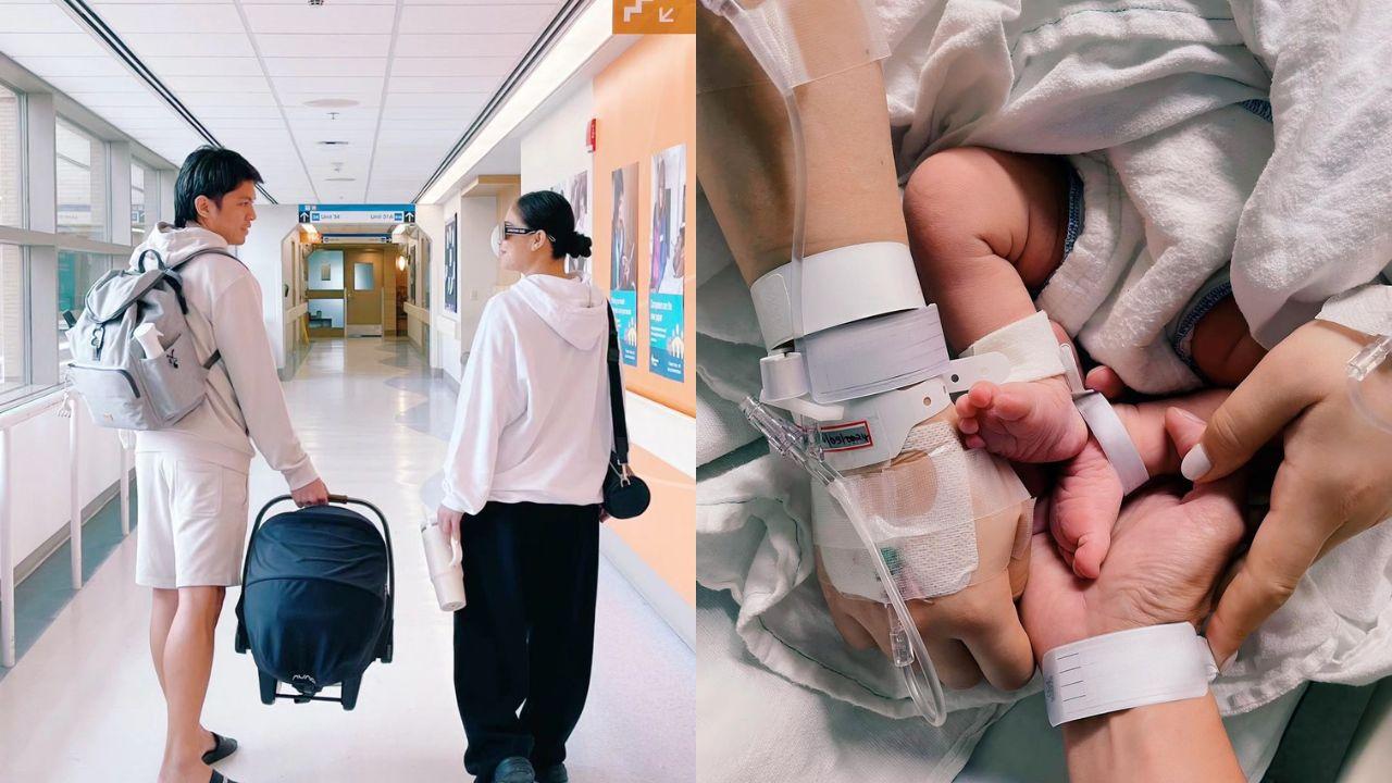 Maja Salvador and Rambo Nunez take their newborn daughter home from hospital