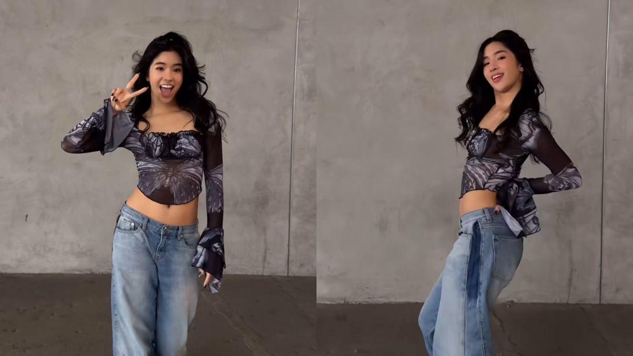 Sophia, the Filipina member of idol group KATSEYE, dances to BINI's 'Pantropiko'