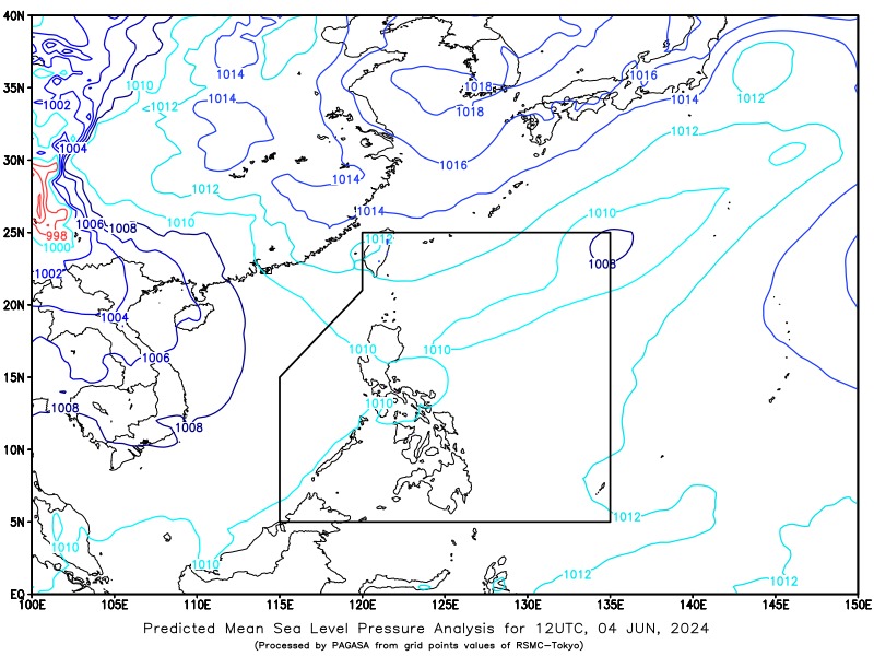 The trough of a low-pressure area is expected to bring rains in parts of Northern Luzon