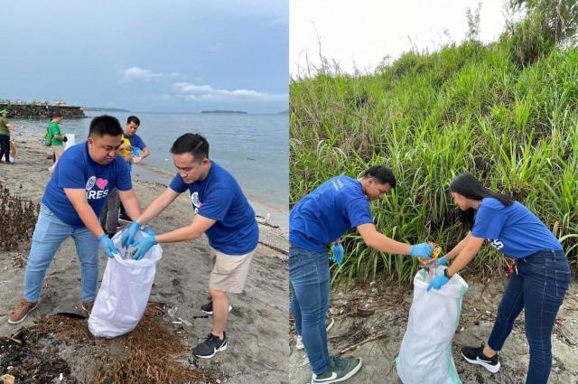 SM City Olongapo Downtown and SM City Olongapo Central volunteers clear-up the shoreline of Parola in Brgy. Kalaklan