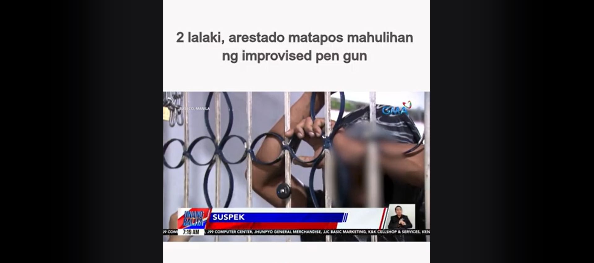 2 lalaki, timbog nang mahulihan ng mga improvised pen gun sa Maynila
 thumbnail