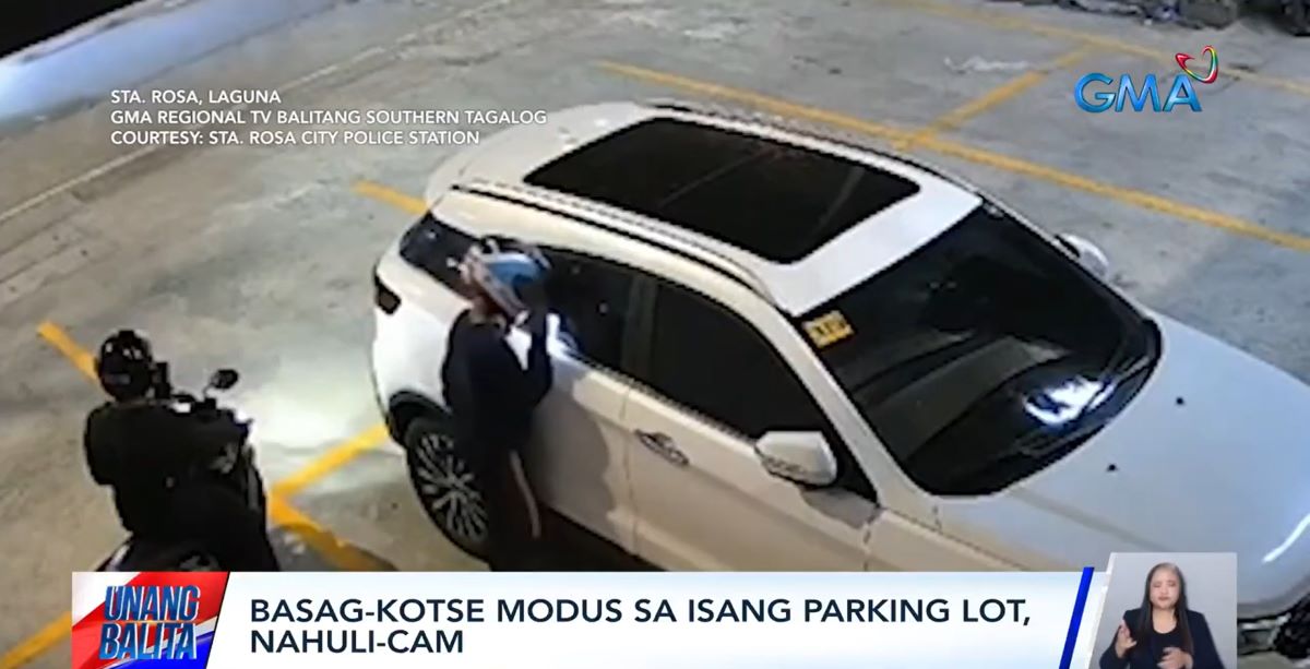 Basag-kotse modus sa Laguna, nahuli-cam; 1 sa mga suspek na criminology student, timbog
 thumbnail