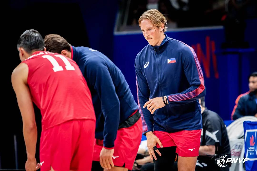 USA volleyball's Taylor Averill wearing a Philippines jacket