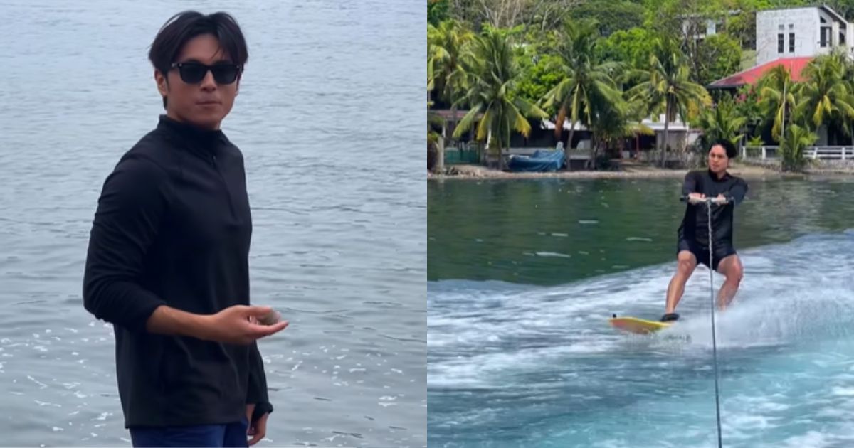 Miguel Tanfelix tries wakeboarding on open water