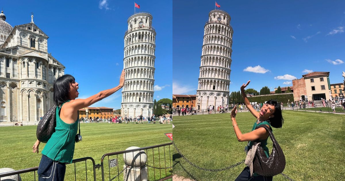 Mimiyuuuh snaps funniest photos with Leaning Tower of Pisa in Italy