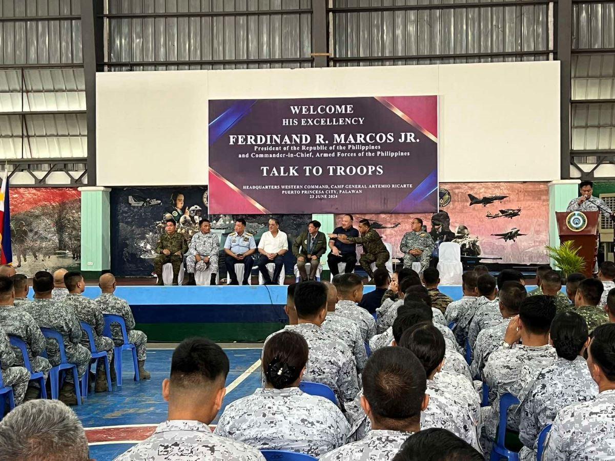 President Ferdinand Marcos Jr. at Talk to Troops in Western Command headquarters
