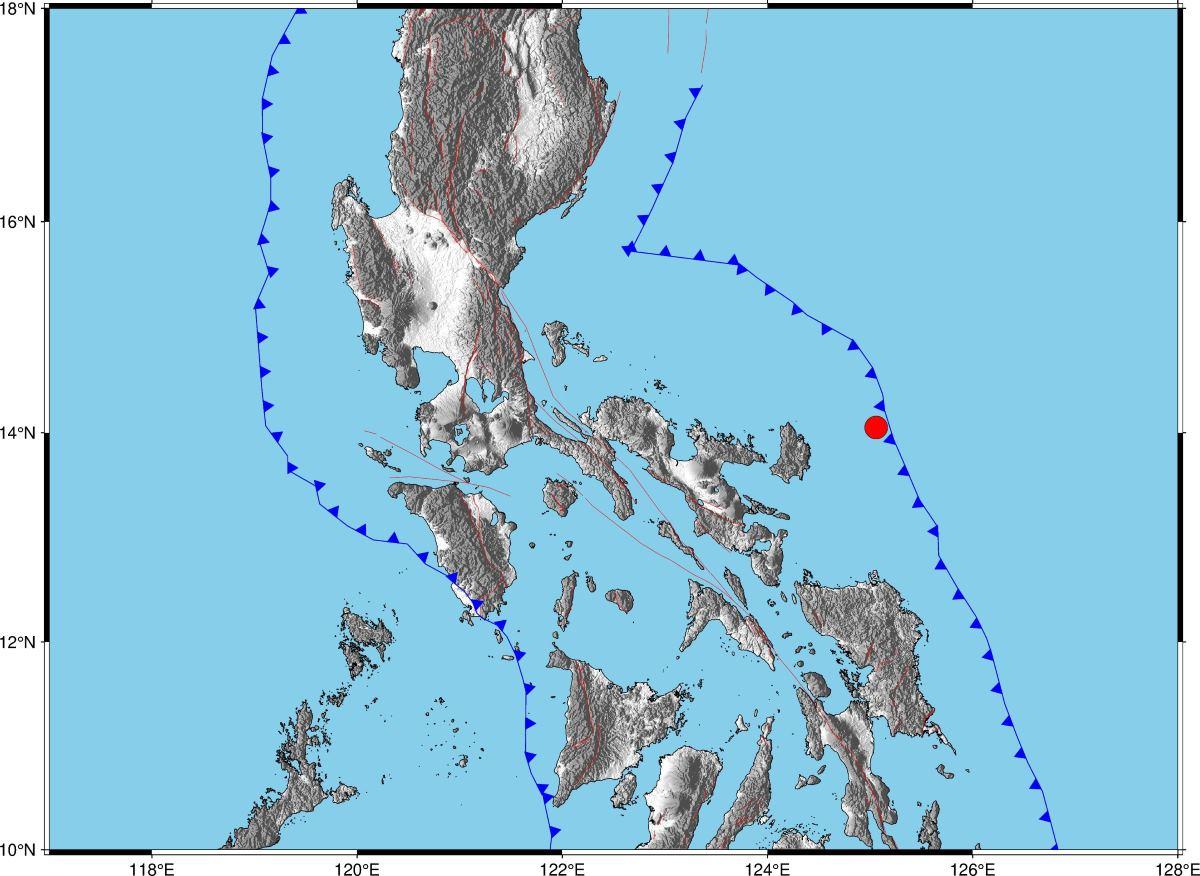 A 5.5 magnitude earthquake was recorded off the coast of Catanduanes