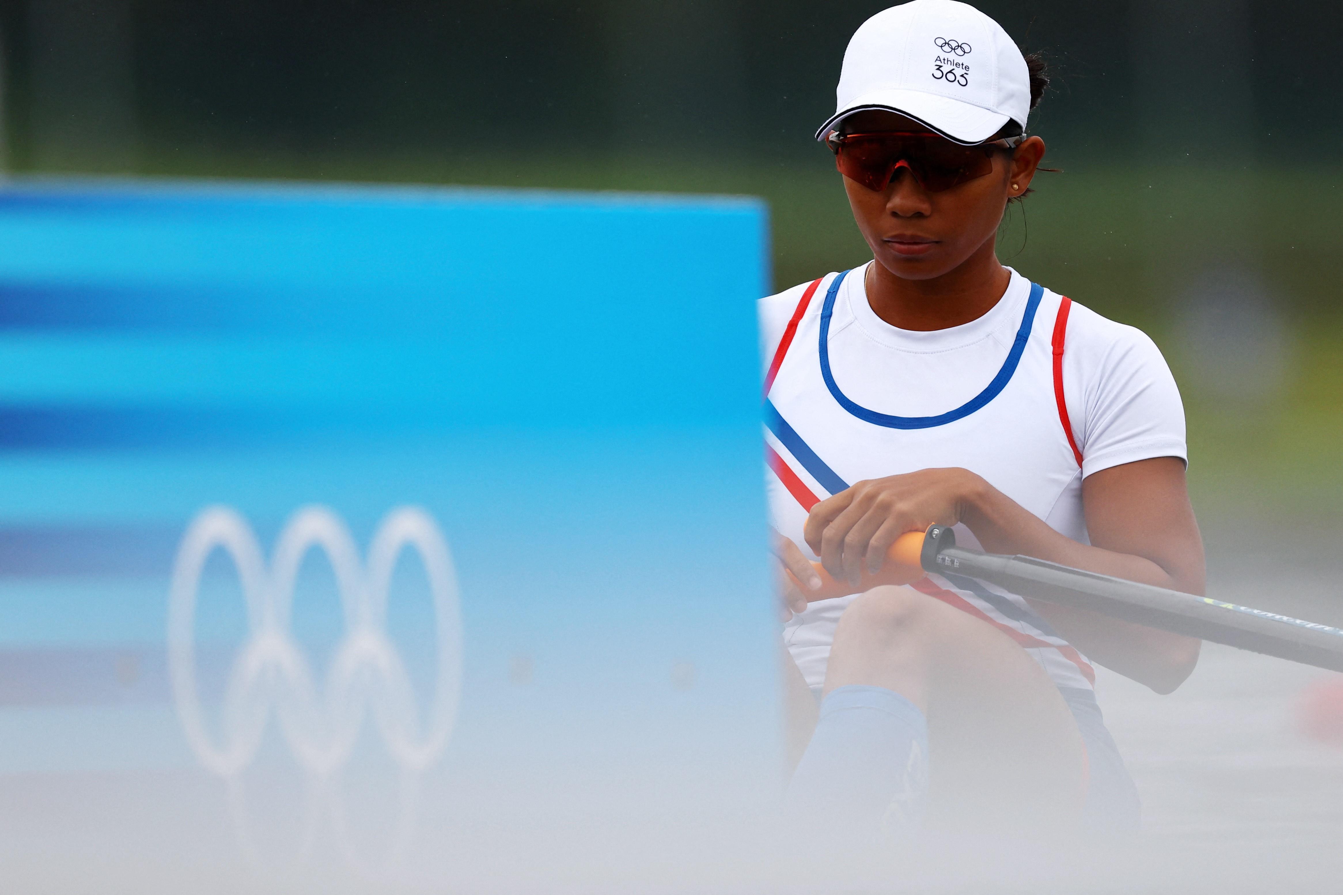 Filipina rower Joanie Delgaco at the 2024 Paris Olympics