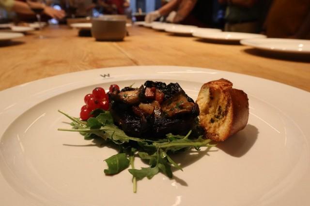 Chef Tayag created a special mushroom adobo dish in Vienna, using red currants to provide the sourness of a typical adobo recipe. Photo by Andy PeÃ±afuerte III