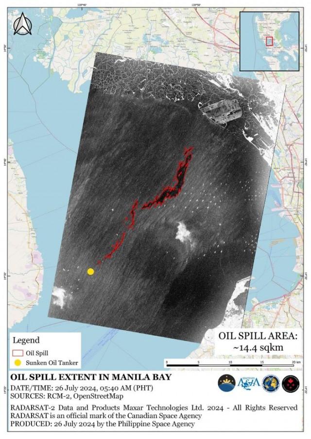 PhilSA releases map showing possible extent of Bataan oil spill | GMA ...